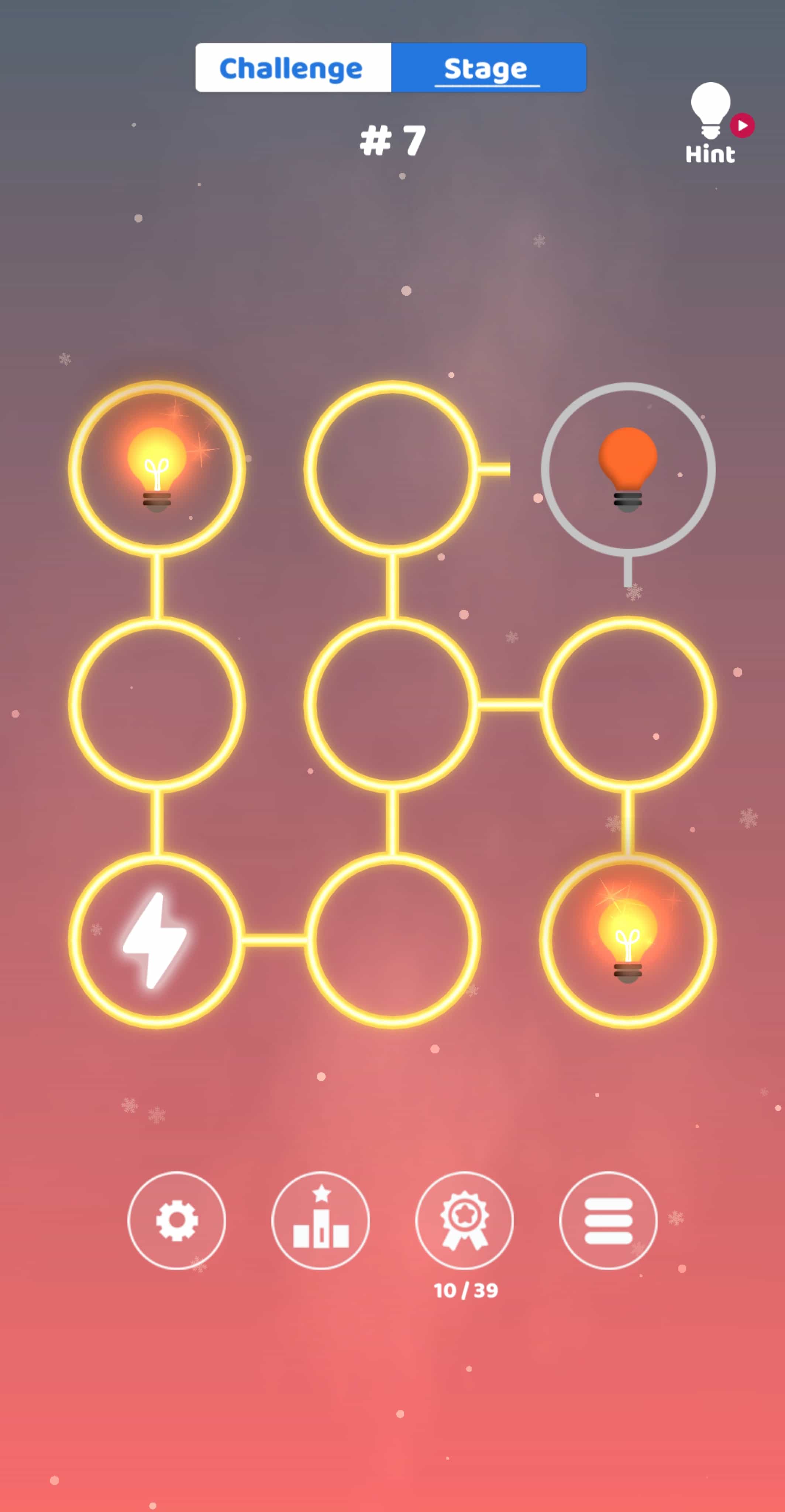 Vibrant light patterns in All Lights Connect game