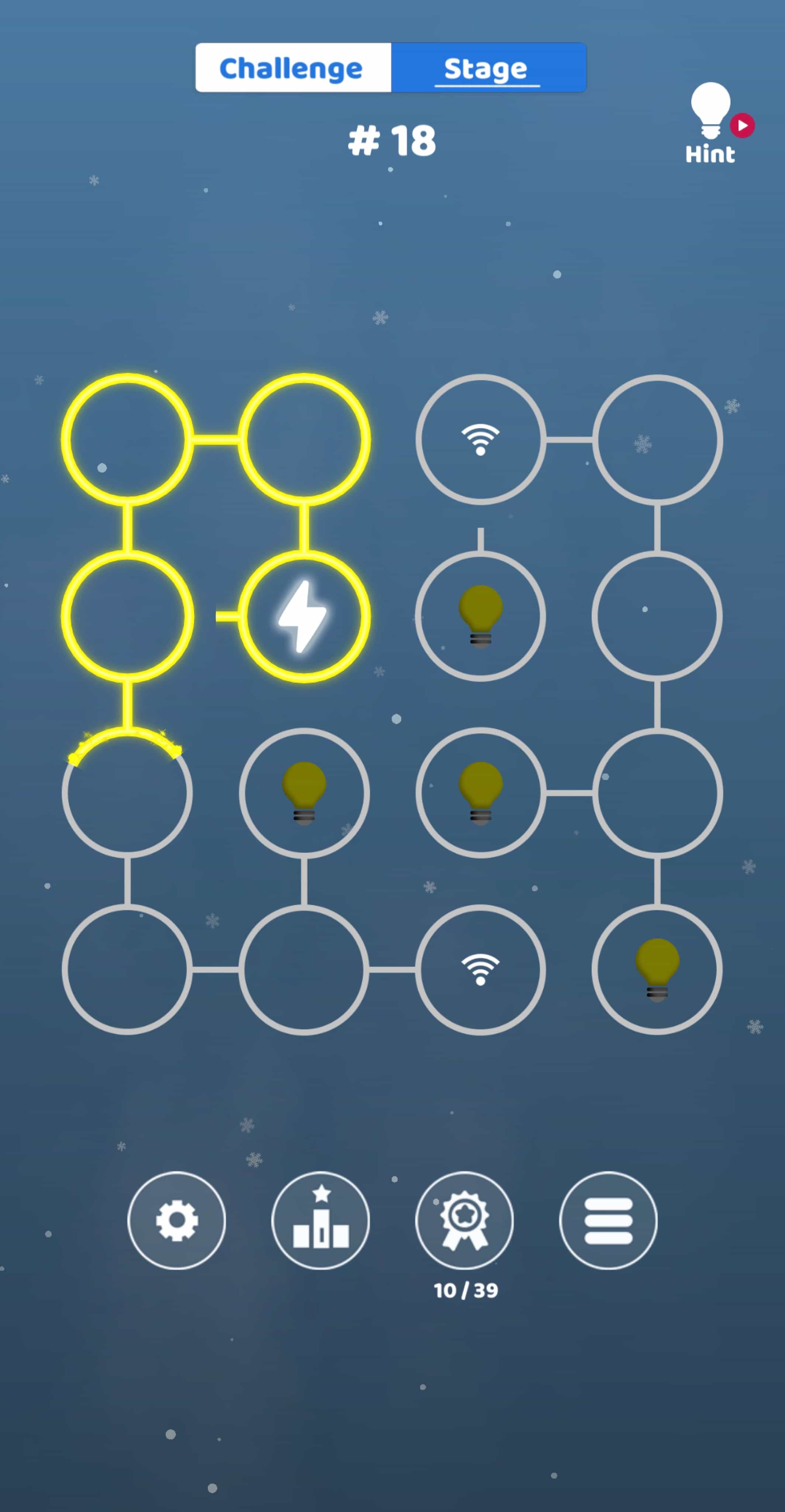 Puzzle elements and light paths in All Lights Connect